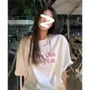 2025 Summer New Cotton Short-sleeved T-shirt Women's American Retro Letter Printing Loose Half-sleeved Top Women's T-shirt