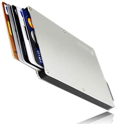 RFID-карта Раздвижной Без денег Серебристый [zepirion] Мужской Кошелек Anti-Skimming, Алюминиевый, Окно с Одним Нажатием, Тонкий, Прочный, Зажим,