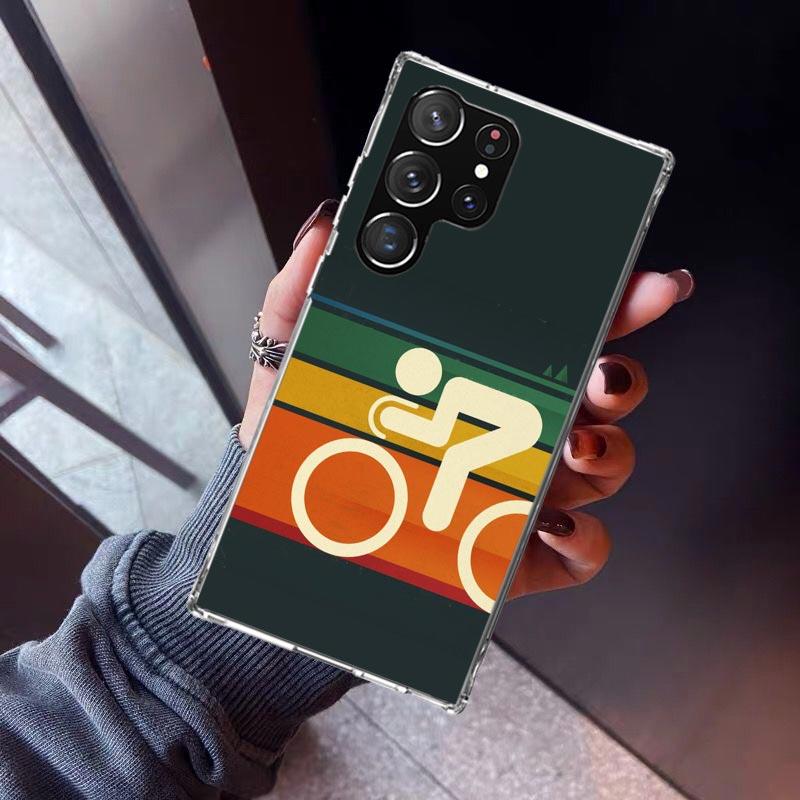 Bicycle Bike Sport Phone Case For Samsung Galaxy S23 S24 S25 Edge S26 Ultra S22 + S21 Plus S20 FE Cover Silicone Print Shell Gal