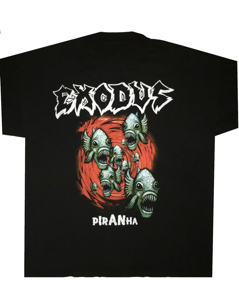 EXODUS 'Piranha' T shirt Black Cotton Tee men Size S M L 234XL G3004 Unisex T-Shirt