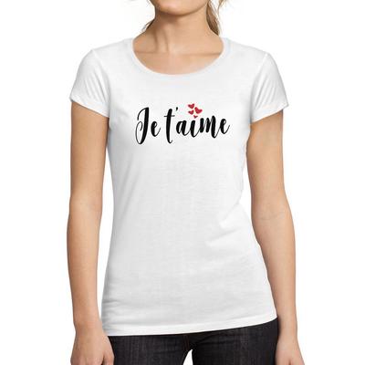 Футболка Femme Manches Courtes Je Taime Футболка Imprime Lettres