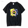 Новая Лимитированная Темная Футболка Fenerbahce Istanbul Акварельный Дизайн Классическая с длинным или коротким рукавом винтажная Стильная стирка графический принт