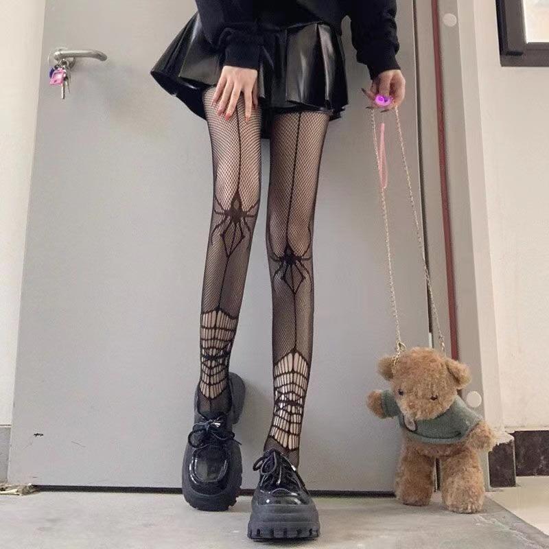 New Spider Tights Skull Mystery Long Fishnet Body Stockings Fish Net Pantyhose Gothic Fishnet Pantyhose Ladies Gifts Sexy Tights