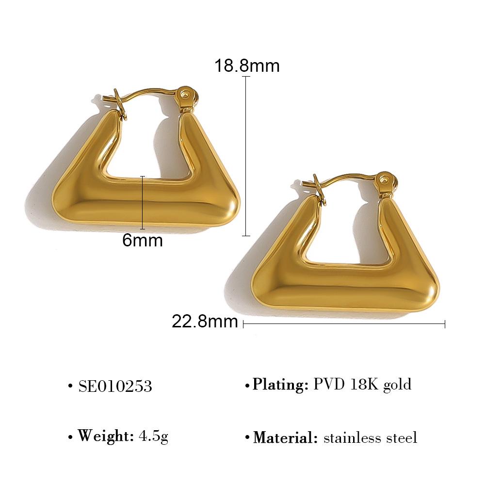 Серьги-гвоздики Wind Fashion Personality из титановой стали с геометрическим узором, серьги-гвоздики Niche Premium из нержавеющей стали с треугольным узором