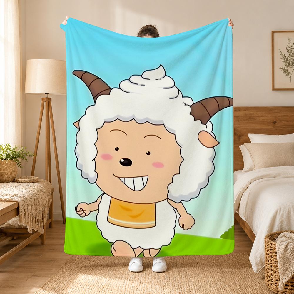 Lazy Goat Animal Wall Art Throw 240g flannel blanket, suitable for sofas, beds, offices, exquisite gift blankets