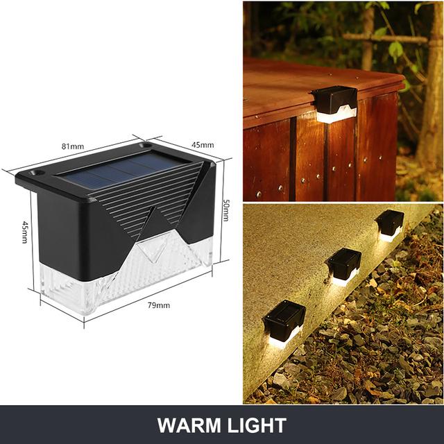 16 шт. солнечные светодиодные наружные палубные светильники, водонепроницаемые ступеньки, лестничные фонари, садовый декор, лампа для дорожки во дворе