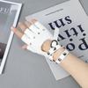 Women's Gothic Rivet Half-Finger Gloves - Punk Anime Stage Performance Style