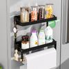 Refrigerator shelves,Strong Magnetic Absorption Rack,spice rack,With Paper Roll holder,Kitchen Supplies Storage Rack With Hook