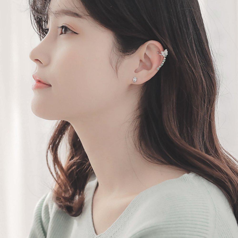 J.Lauren 0M02839 Mini Pentagon Black White Cubic Silver Earrings