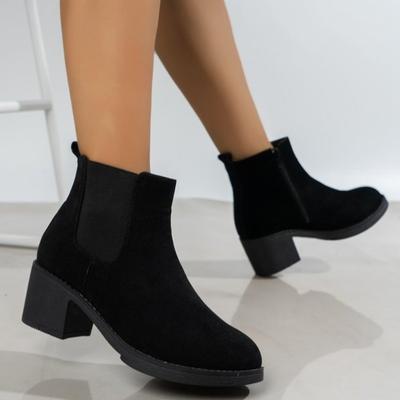 Женские ботинки на платформе, женские ботильоны, осенние модные элегантные ботильоны из искусственной замши, элегантные лаконичные однотонные ботильоны на высоком каблуке