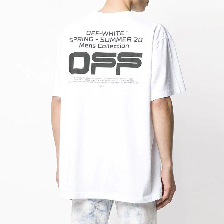 OFF WHITE Свободный крой Футболка с волнистой линией OMAA038R201850040110