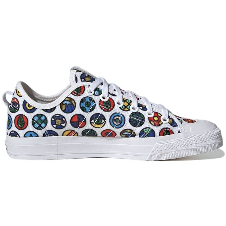 Adidas Оригинальные Craig Karl X Nizza Rf С принтом по всей поверхности Повседневные низкие кеды Унисекс Кеды Белый Синий Красный GY7915