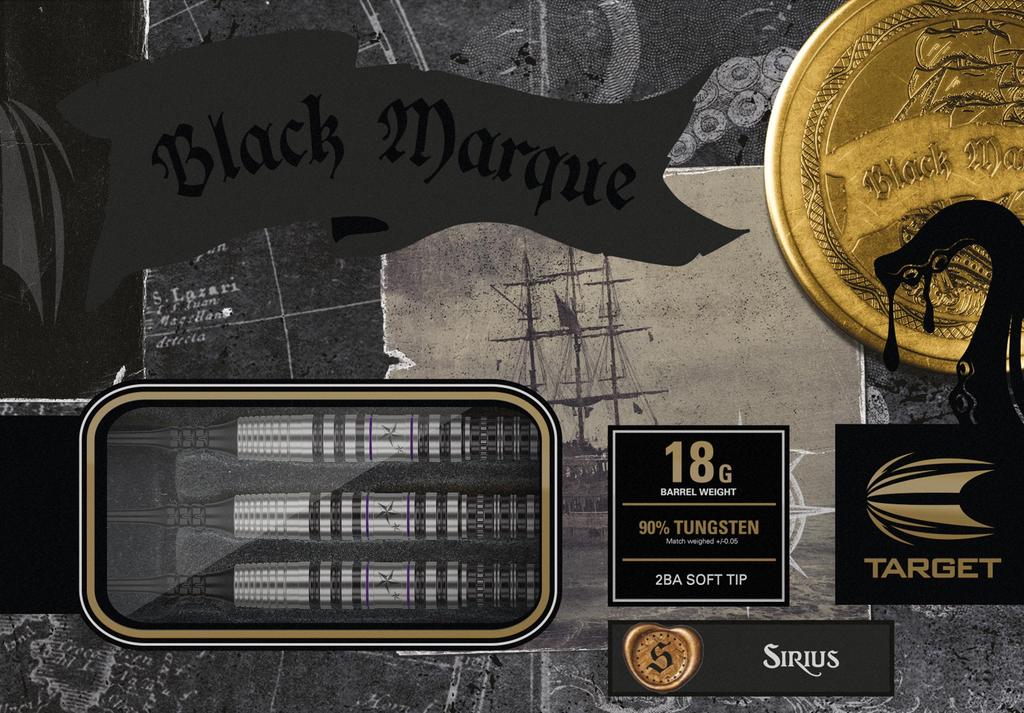 Target ЧЕРНЫЕ ДАРТСЫ MARQUE SIRIUS 18G 2BA С МЯГКИМ НАКОНЕЧНИКОМ Mark Sirius 2.0 90% (Черный 2.0)