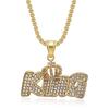 Europe, America, New Hip-hop Trend Jewelry, Gold-plated Crown KING King Letter Hanging Necklace