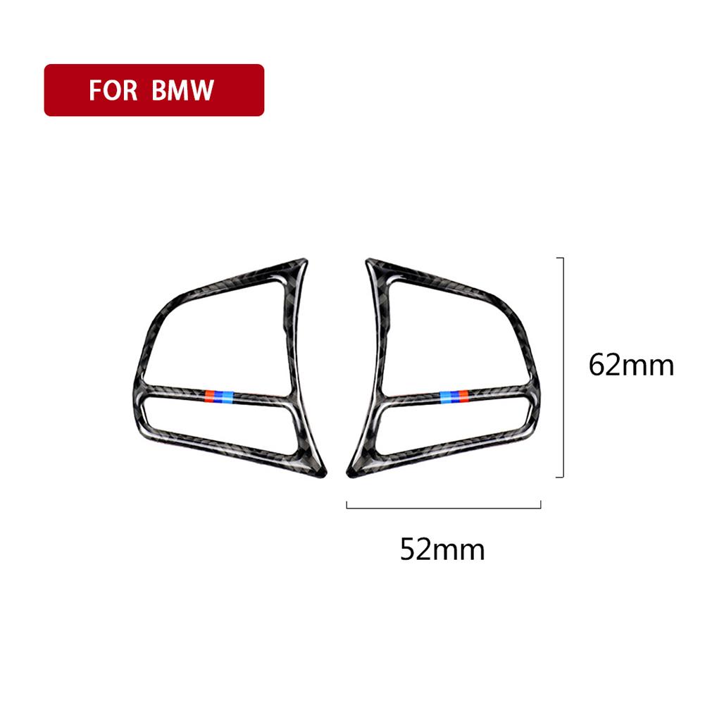 2pcs/Set Car Steering Wheel Button Frame Cover Trim Carbon Fiber Interior for BMW 1 2 3 4 Series F20 F21 F30 F32 F34 Auto Parts