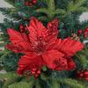 Christmas Artificial Flower Fake Ornaments Long-lasting Christmas Tree Shiny Flower for Home Festive Decoration