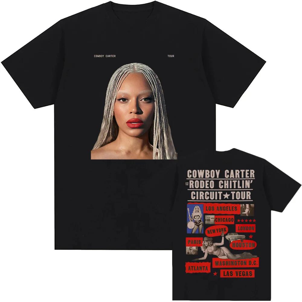 Beyonc COWBOY CARTER TOUR Tshirt Summer Women Unisex Tshirts Short Sleeve Oneck Loose Teeshirt Unisex Tees Print Top