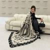 Autumn and Winter Wool Silk Thick Jacquard Shawl Women's High Sense Enlarged Versatile Scarf Dual-purpose Thermal Blanket