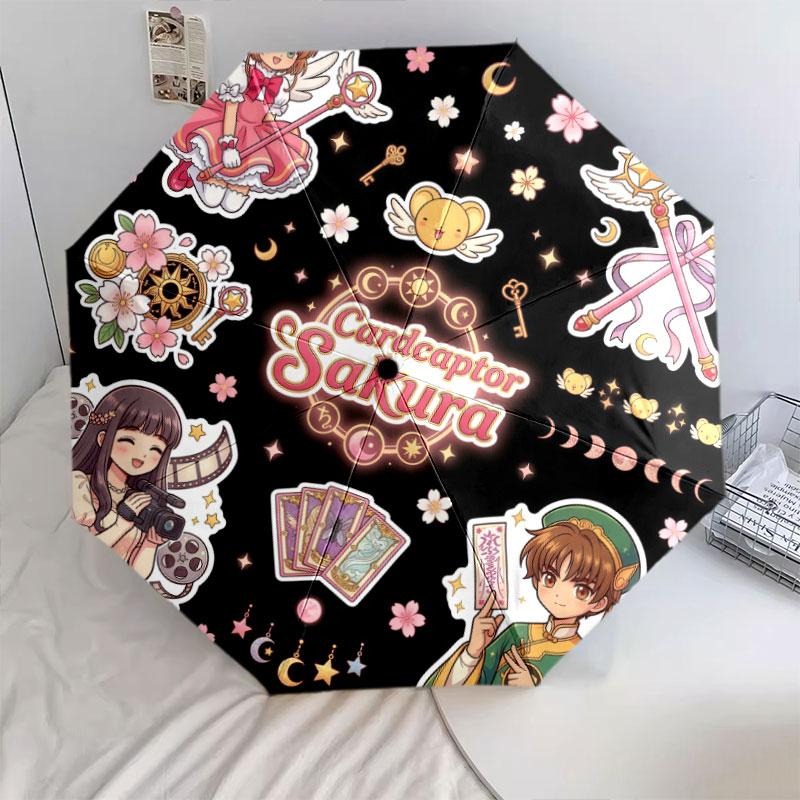 1 шт. Автоматический складной зонт - Рисунок Cardcaptor Sakura Портативный складной дизайн С 8 спицами Рождественские и Новогодние подарки