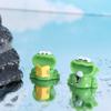 Cartoon Big Mouth Frogs Statue Cute Mini Frogs Ornament  Micro Landscape Ornaments