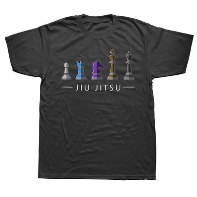 BJJ Бразильское Джиу-Джитсу Шахматный Пояс Футболки Бойца Графический Хлопок Уличная Одежда Короткий Рукав Подарки на День Рождения Летняя Футболка