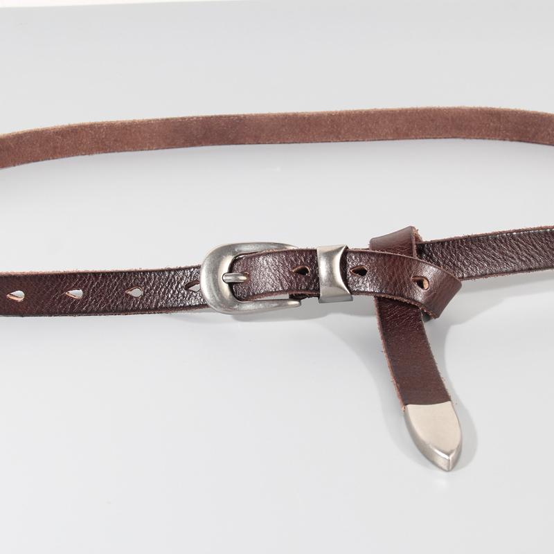 Extended Thin Section Knotted Decorative Ladies Belt All-match Slim Skirt Belt Narrow Soft Genuine Leather Women's Jeans Belt