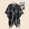 Premium Sense Simple Double-sided Thickened Printed Warm Shawl Scarf Women's Autumn and Winter Indoor Outing Cold-proof Cape