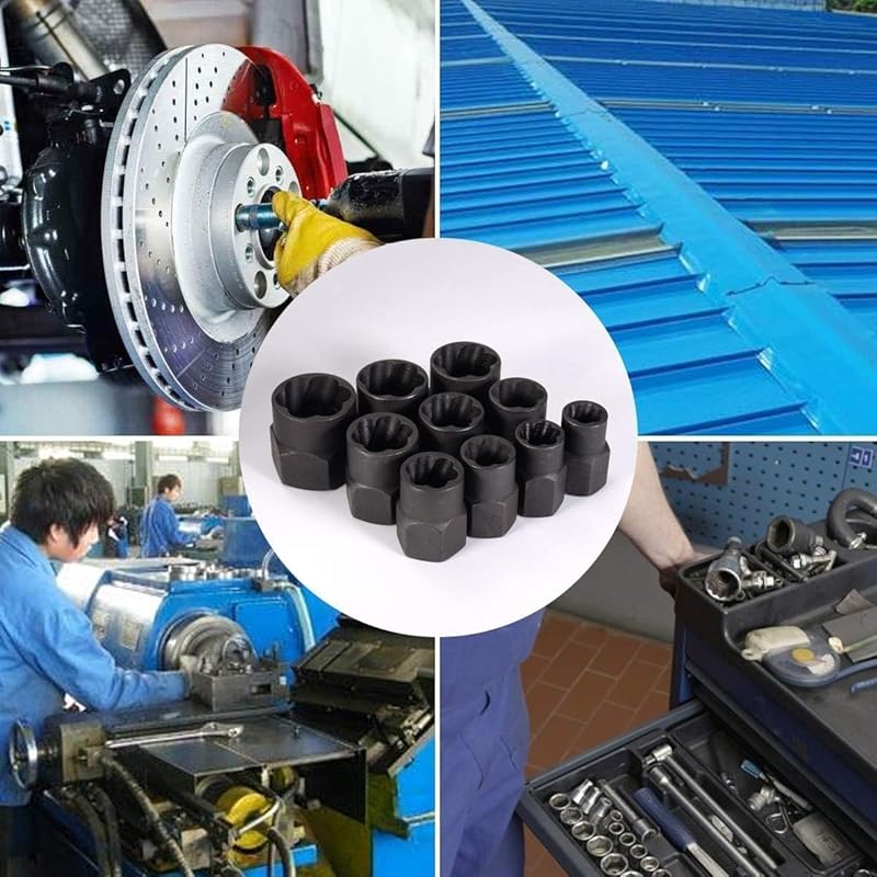 HYCDIYTS торцевая головка скручивающаяся 9-19мм 10 штук набор торцевых головок для скручивания гаек Снятие сорванной гайки экстрактор гаек DIY торцевая головка экстрактор гаек Снятие болта гайки Автомобиль