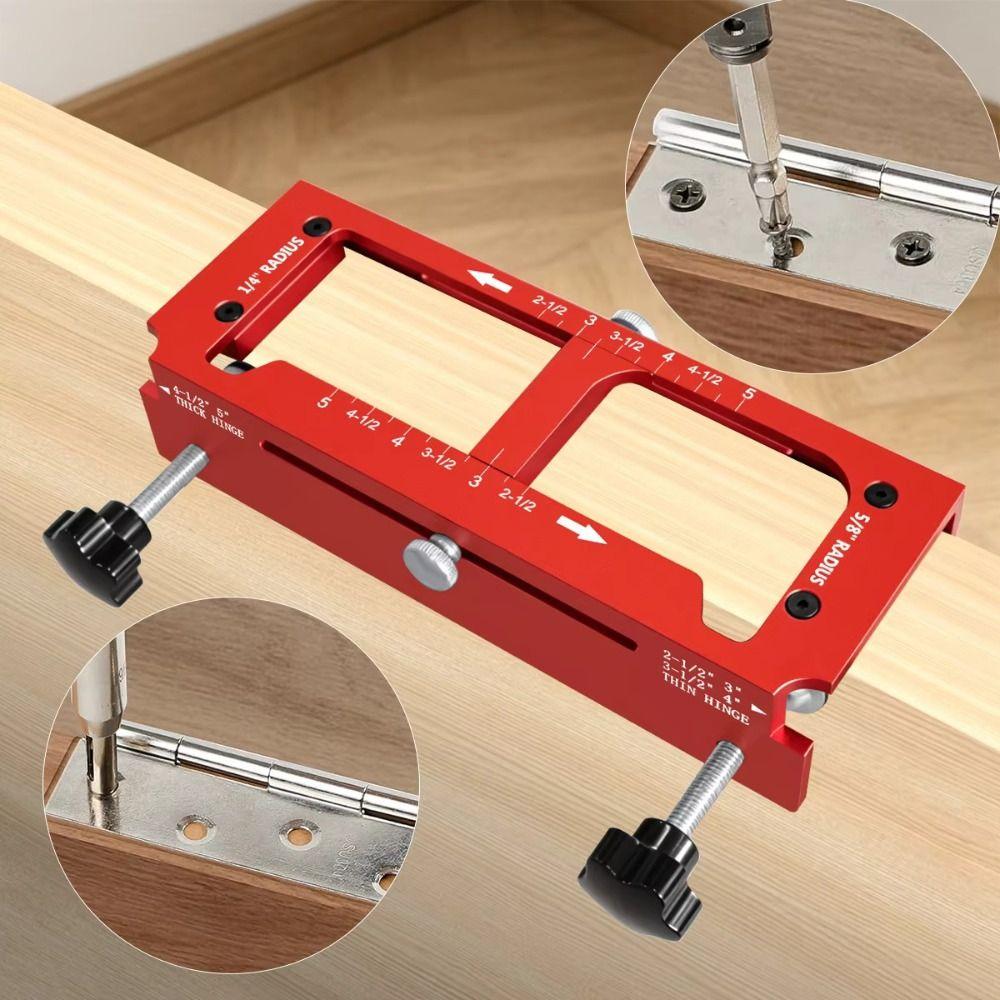High Accuracy Door Hinge Jig Aluminum Zinc Zinc Alloy Door Hinge Template Kit Woodworking Installation