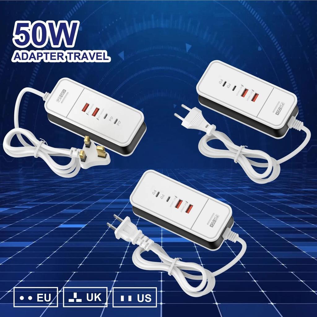 50 Вт 4-портовый USB Type-C зарядный концентратор мини быстрая зарядка настольная электростанция расширение гнезда для iPhone планшет Android смартфон