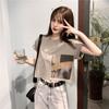 Short Sleeved T Shirt Women's Top Student Korean Edition Loose Summer Destroy Navel Fashion T Shirt