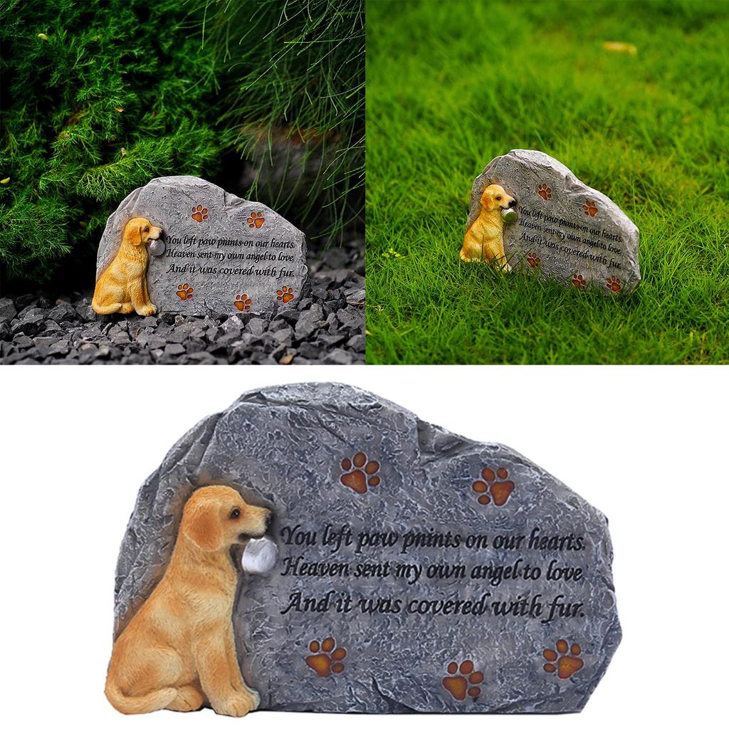 Resin Pet Memorial Grave Stone Dog Memorial Marker Plaques Cherish the Love and Connection with Your Pet