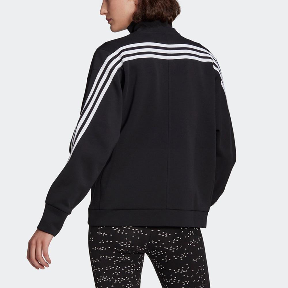 adidas Спортивная куртка с молнией и 3 полосками Черный Женский GL0338