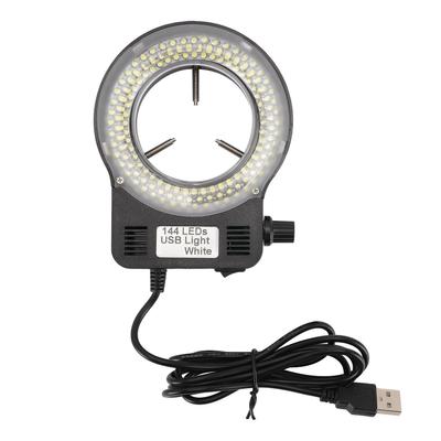 Светодиодная кольцевая лампа для микроскопа 144 светодиода 4 Вт 6500‑7500 К 32000‑36000 лк Регулируемая яркость Питание от USB