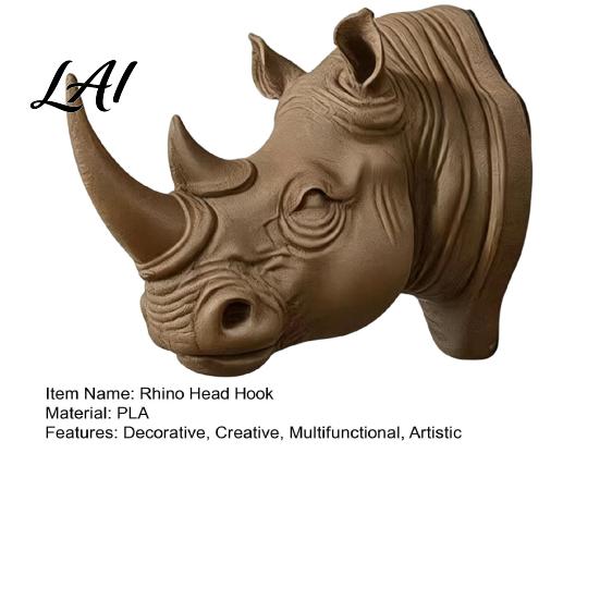 Artistic Wall Ornament Rhino Head Hook Hats Decorative And for Keys Animal Coat Creative Mounted Rack Entryway Key Holder