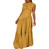 Европейская и американская женская одежда, весна и лето, однотонное, без рукавов, плиссированное, свободное, расклешенное, нейлоновое платье
