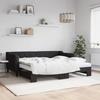 VidaXL Daybed with Trundle and Mattress Black 90x190 Cm Fabric 3197456