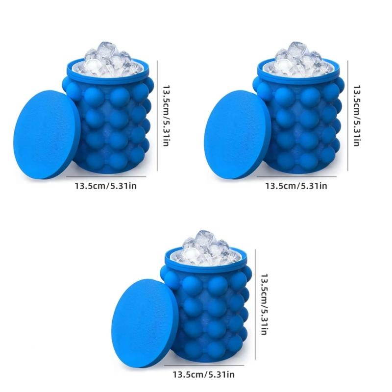 2-in-1 Silicone Bucket Ice Cube Maker Easy Freezing and Serving Perfect for Bars Clubs Essential Drinkware Kitchen Accessories