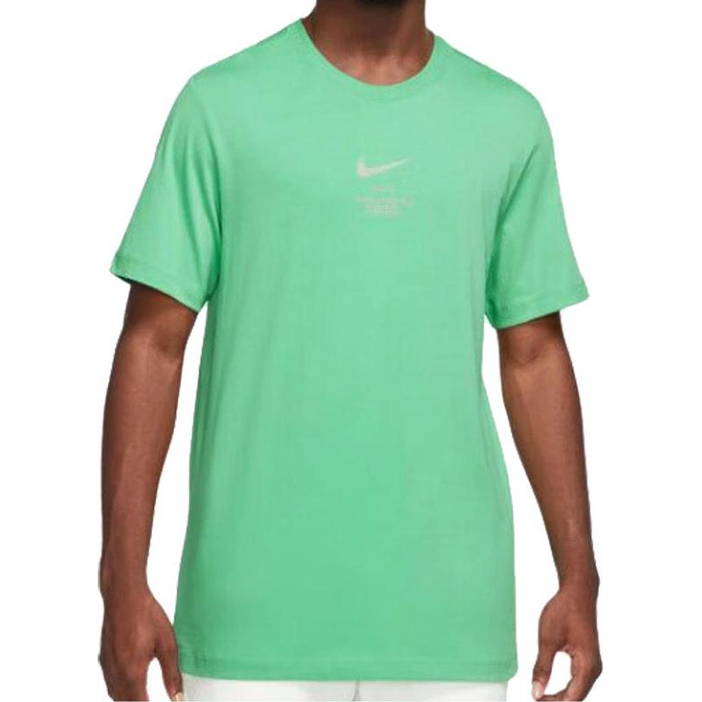 Nike Футболки мужские Зеленые С круглым вырезом Умеренный прямой крой DZ2882-363
