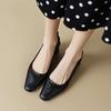 Female Thick Heel Fairy Shoes Gentle Shallow Mouth Square Head High Heels