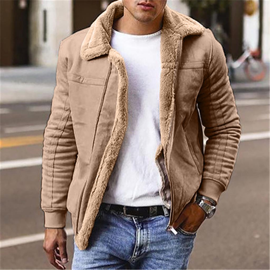 Autumn And Winter Men's Casual Solid Color Long-sleeved Slim Leather