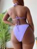 European & American Plus Size Rhinestone Lace-up Swimsuit - Hot Selling Solid Color Bikini ZY066