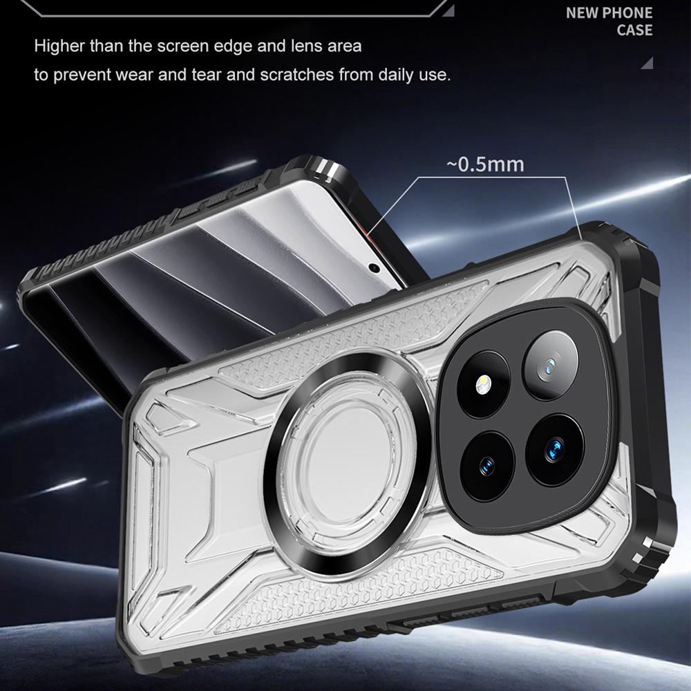 KEYSION Transparent Magnetic Case for Redmi Note 15 Pro+ 5G Silicone+PC Heavy Duty Shockproof Phone Cover for Redmi Note 15 5G