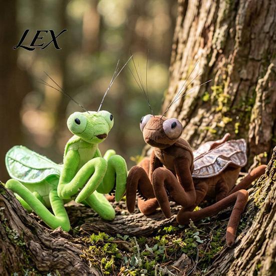 Fun Room Accessory Realistic Mantis Stuffed Animal Plush Toy, Bendable Leg Praying Insect Creative Gift for Kids Figure, Cute Doll Decor, Novelty