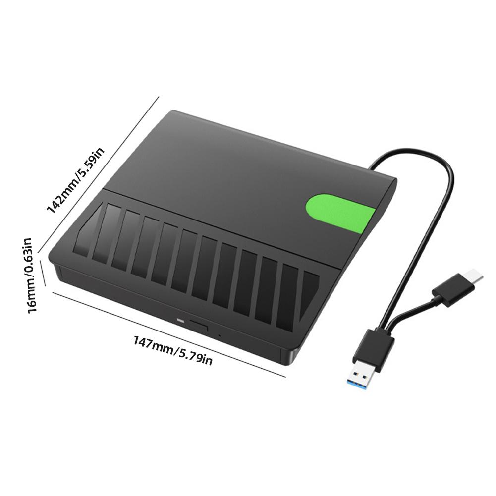 Портативный CD DVD рекордер USB3.0 Type-C CD-привод для чтения/записи Дисковый дубликатор для ноутбука и настольного ПК