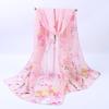 Silk Scarf For Women In Summer Fashionable Shawl Thin And Versatile Spring And Autumn Sand Scarf Long Chiffon Small Strip Scarf
