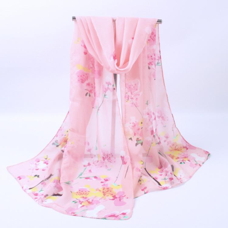 Silk Scarf For Women In Summer Fashionable Shawl Thin And Versatile Spring And Autumn Sand Scarf Long Chiffon Small Strip Scarf