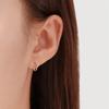 Серьги из 10-каратного золота, объемная линия, одно касание