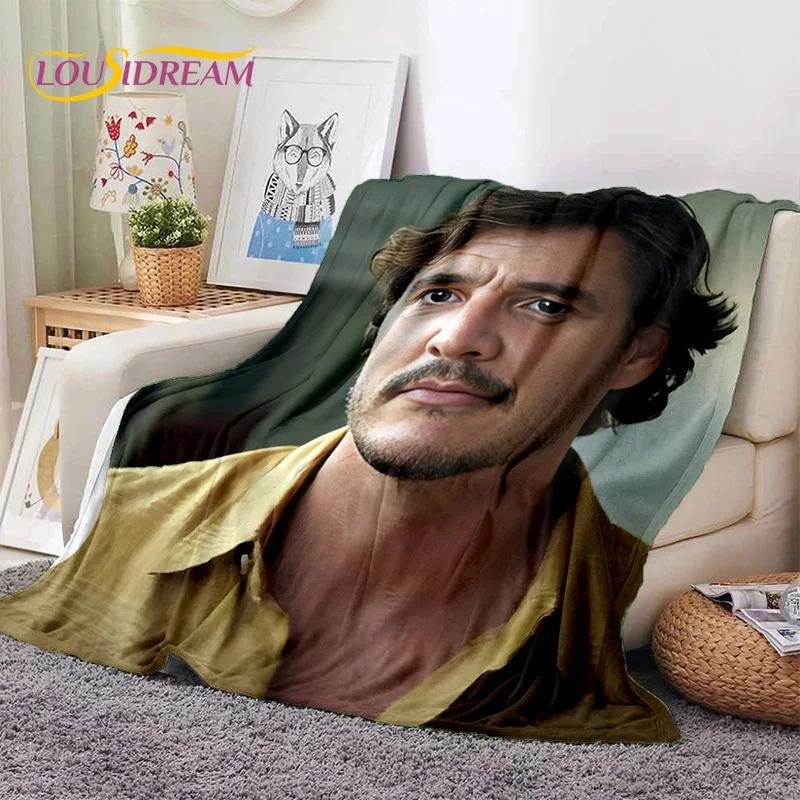 3D Jose Pedro Pascal Actor Star Soft Blankets,Keep Warm Throw Blanket Comfortable Blanket for Picnic Beds Sofa Home Bedroom Gift
