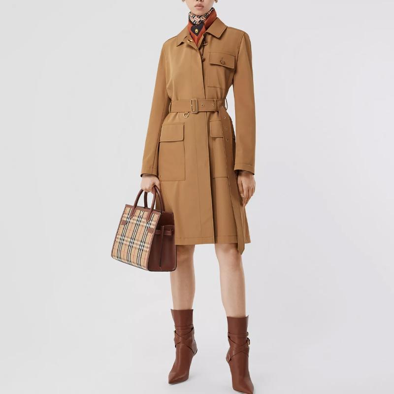 Burberry Маленькая сумка-тоут с двумя ручками в винтажную клетку, цвет Archive Beige Brown, женская_сумки 80252741